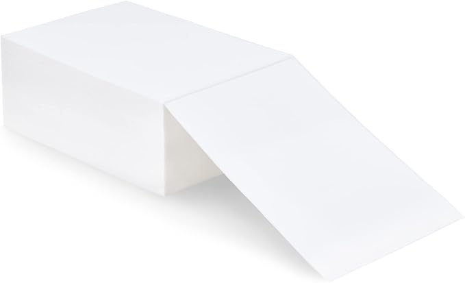 L LIKED 1000 4x6 Thermal Shipping Labels Fanfold Direct Thermal Printer Labels Compatible with Zebra Rollo - Perforated Strong Adhesive