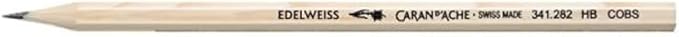Caran d'Ache Edelweiss Swiss Pine HB Writing Pencil - Made in Switzerland - 12 Pack