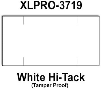 80000 XLPro 3719 Compatible White Hi-Tack Labels for XLPRO-3721-AB XLPRO-3721-A1 XLPRO-37-47 XLPRO-37-7P Price Guns. Full Case. with Security Cuts.