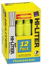 (3 Pack Value Bundle) AVE24000 Desk Style Highlighter Chisel Tip Fluorescent Yellow Ink 12/Pk