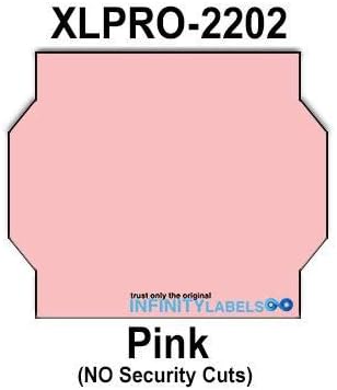 189000 XLPro 2202 Compatible Pink Labels for XLPRO 22DA &amp 22DC Price Guns. Full Case + 12 Ink Rollers NO Security cuts.