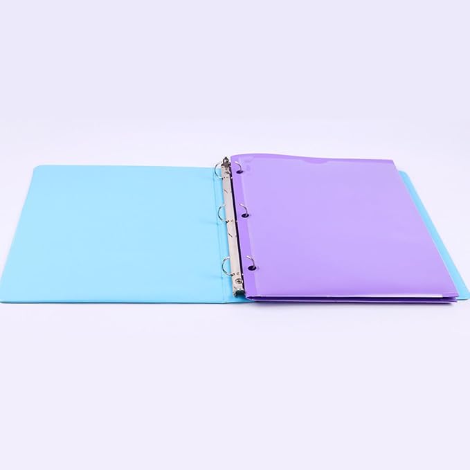 6pcs A4 Plastic File Folders with Dual Pockets Insert Assorted Colors Document Organizer for Office Filing and Document Storage Random Color