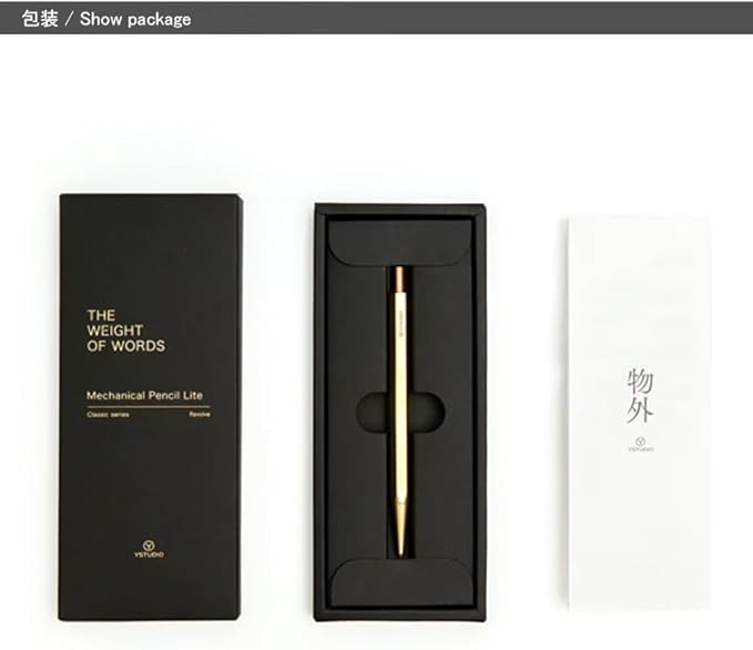 YYSTUDIO YS-STAT-64 Classic Brass Mechanical Pencil 0.7mm Black 1 Count (Pack of 1)