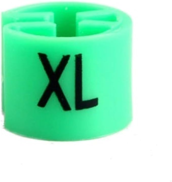 Durable 400pcs Colored Hanger Sizer Circle Garment Markers XXS-5XL Plastic Size Marker Clips Tags Gift Clothes Snap On(XL Green)
