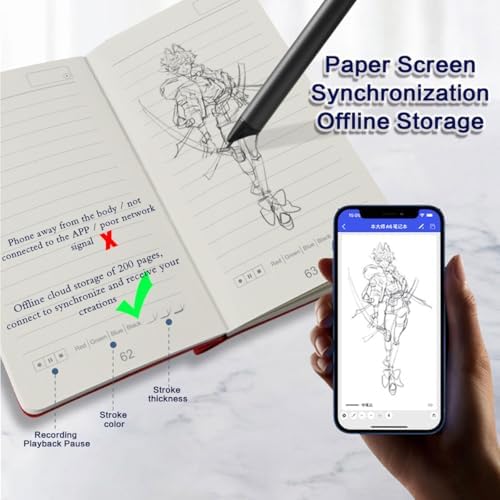 Smart Digital Pen Drawing Notebook - Real-time Sync &amp Text Conversion Perfect for Note Taking Digital Art Meetings and Effortless Sharing of Handwritten Notes.
