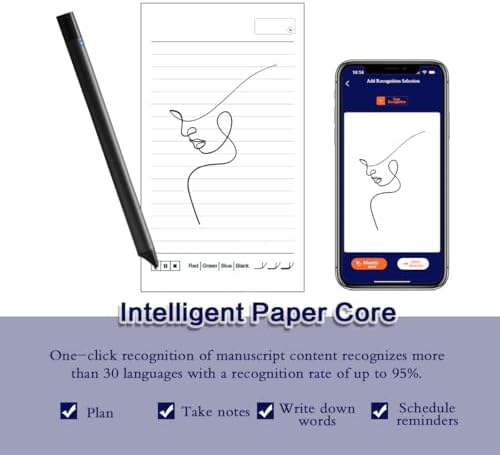 Smart Digital Pen Drawing Notebook - Real-time Sync &amp Text Conversion Perfect for Note Taking Digital Art Meetings and Effortless Sharing of Handwritten Notes.