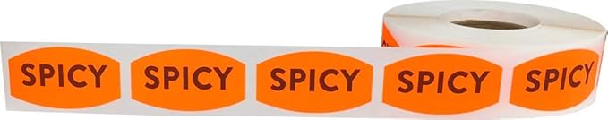 Spicy Grocery Store Food Labels .75 x 1.375 Inch 500 Total Adhesive Stickers (Pack of 2)
