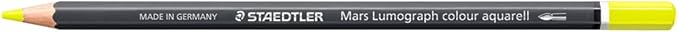 STAEDTLER Watercolour Pencil - Lime Yellow - Mars Lumograph Colour Aquarell - Pack of 6 104-155