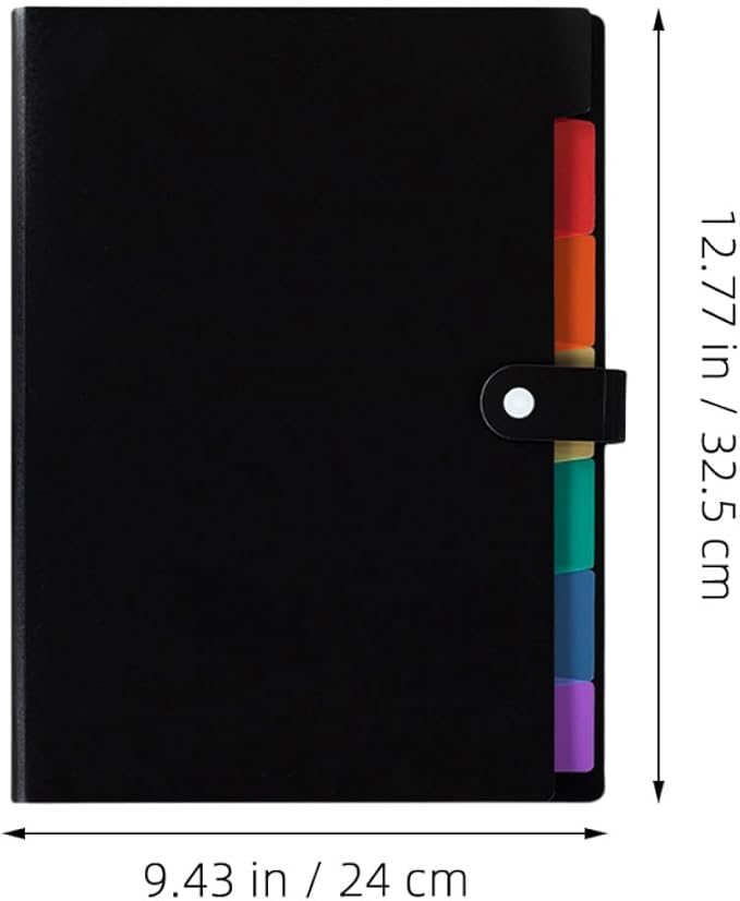 Operitacx 3 Pcs Expanding A4 File Folder Organizer Set with 7 Colored Insert Pockets Accordion Document Storage Folder for Office and School Filing