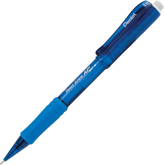 Pentel® Twist-Erase® Express Automatic Pencils 0.7 mm #2 Lead Blue Barrel Pack Of 12