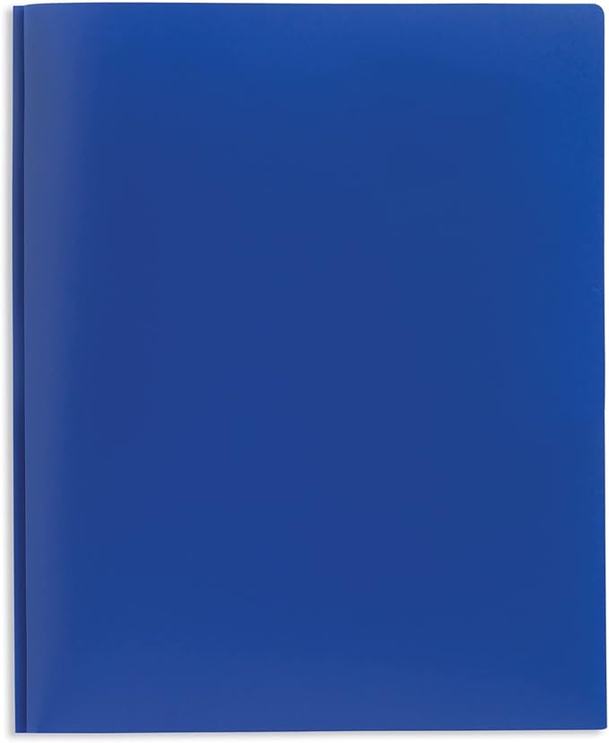 Office Depot® Brand 2-Pocket School-Grade Poly Folders with Prongs 8-1/2 x 11 Assorted Colors Pack of 48