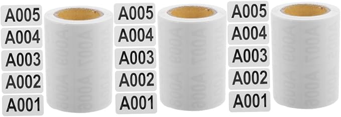 ABOOFAN 3 Rolls Classification Label Stickers for Inventory Large Capacity Numbered Stickers Warehouse Self-Adhesive Tags