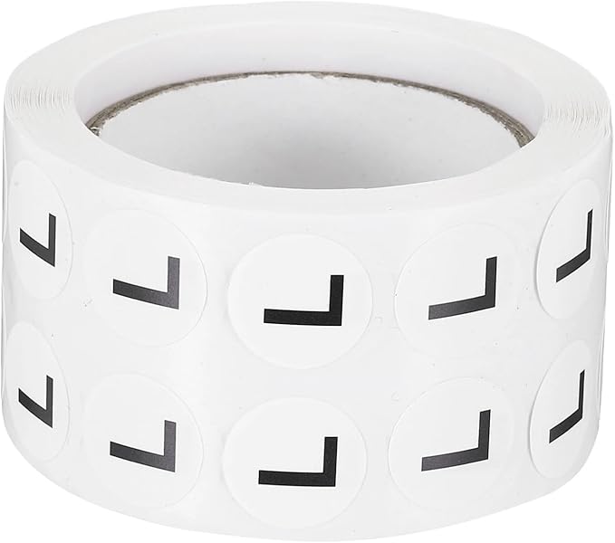 Inventory Labels 5-Roll 5000-Piece Letter Stickers 0.5 Semi-Gloss Round Dots for Professional Organization(Letter L)