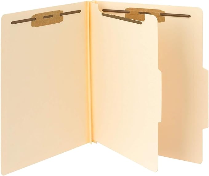 Smead Heavyweight Classification File Folder 1 Divider 2 Expansion 2/5-Cut Tab Letter Size Manila 12 Count (13706)