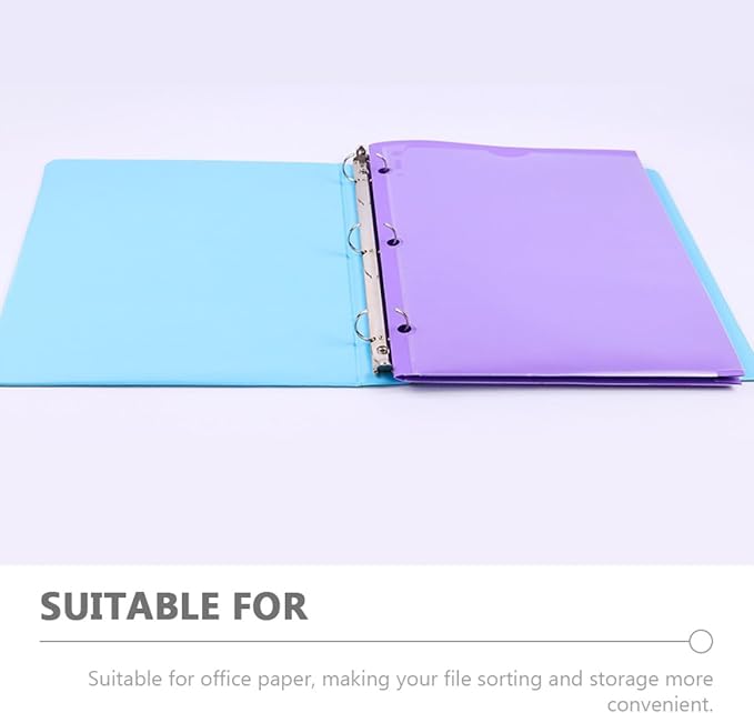 6pcs A4 Plastic File Folders with Dual Pockets Insert Assorted Colors Document Organizer for Office Filing and Document Storage Random Color