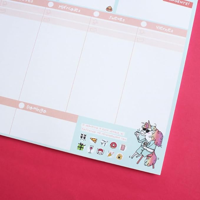 449 Weekly Planner with Foficorn Design A4 210 x 297 mm