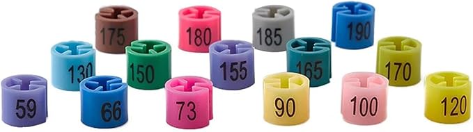Clothes Hanger Markers 400PCS Colored Size Marker for Clothes Hanger Sizer Garment Sequential Numbers Plastic Snap Clip Rings(130)