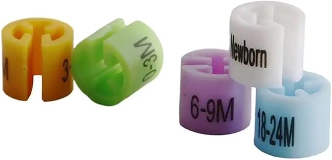 Hanger Size Marker 400PCS Clothing Sizing Colored Hanger Sizer Garment Markers-Coded Size Clips Month Number Tag Buckle for Clothing Racks Organization(12-18)