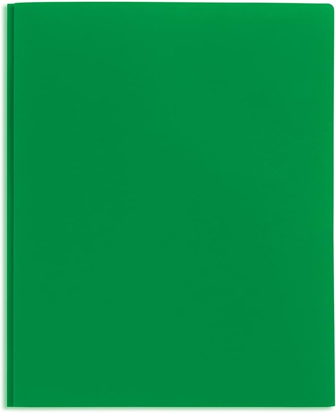 Office Depot® Brand 2-Pocket School-Grade Poly Folders with Prongs 8-1/2 x 11 Assorted Colors Pack of 48