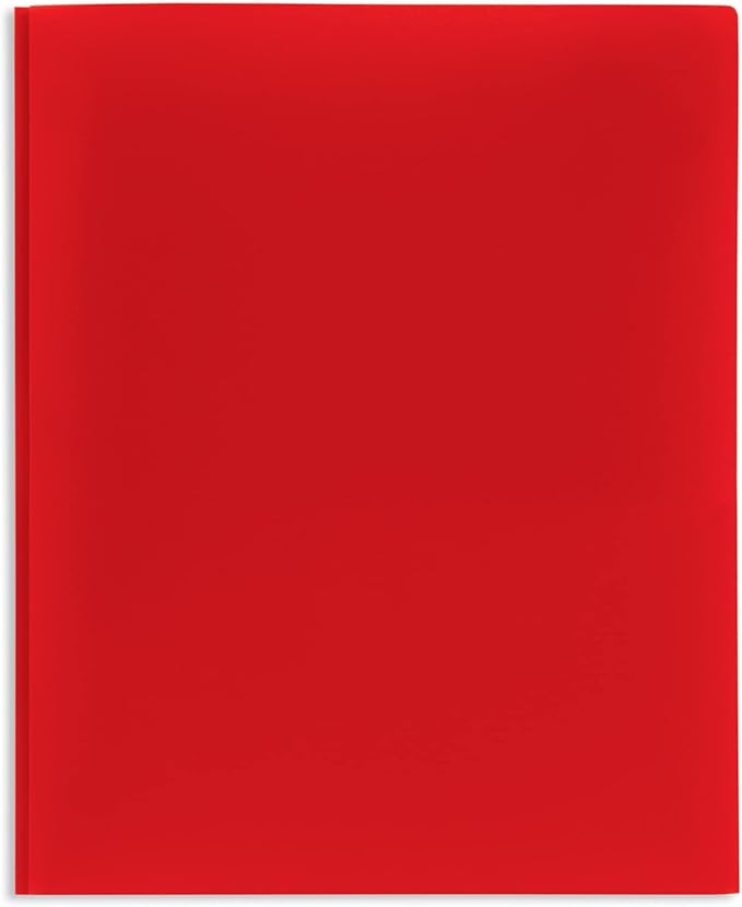 Office Depot® Brand 2-Pocket School-Grade Poly Folders with Prongs 8-1/2 x 11 Assorted Colors Pack of 48