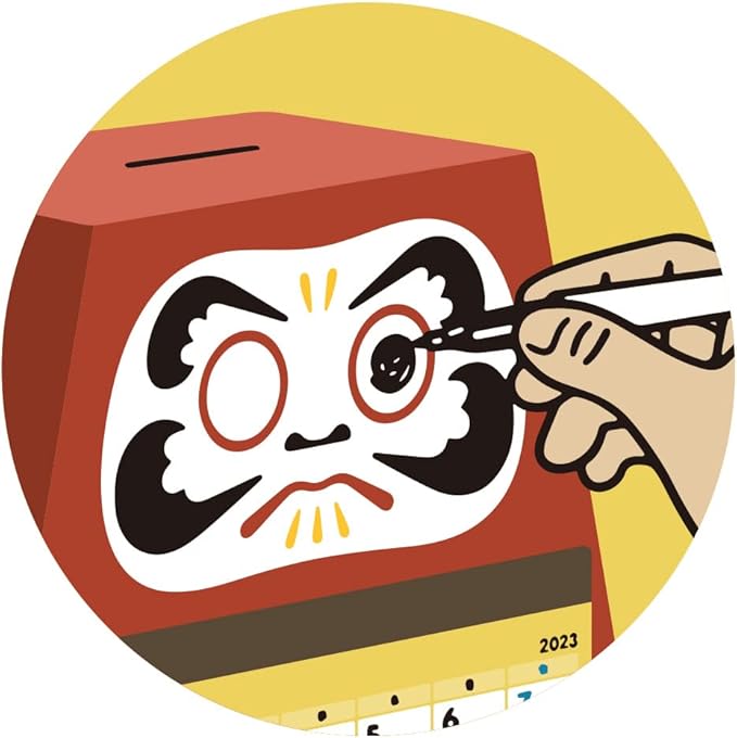 アルタ(Artha) Alta CAL23006 Daruma Savings Calendar 2023 Save 80000 Yen H 6.5 x W 7.1 x D 3.3 inches (16.5 x 18 x 8.5 cm) Red