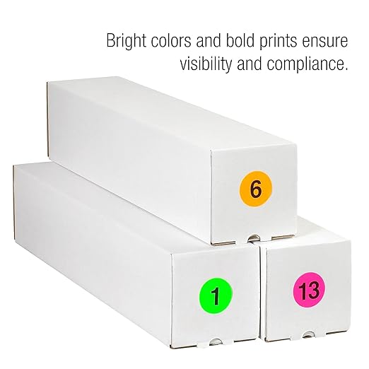 Tape Logic DL1351 Number Labels 10 3 Circle Fluorescent Green 500 Per Roll