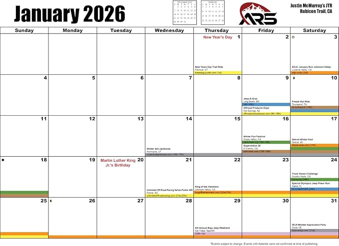 2026 ModernJeeper Off-Road Event Calendar by MetalCloak Plan Your 2026 4X4 Adventures
