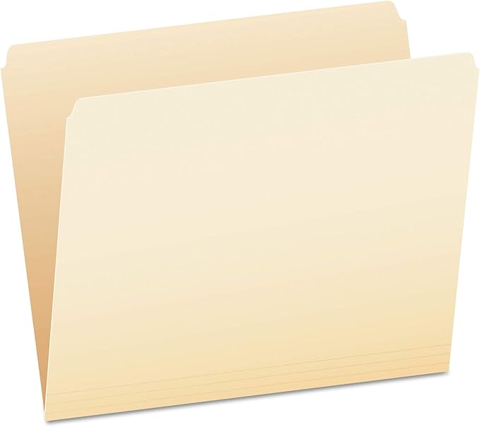 Pendaflex Essentials File Folders Letter Size Straight Cut Manila Box of 100