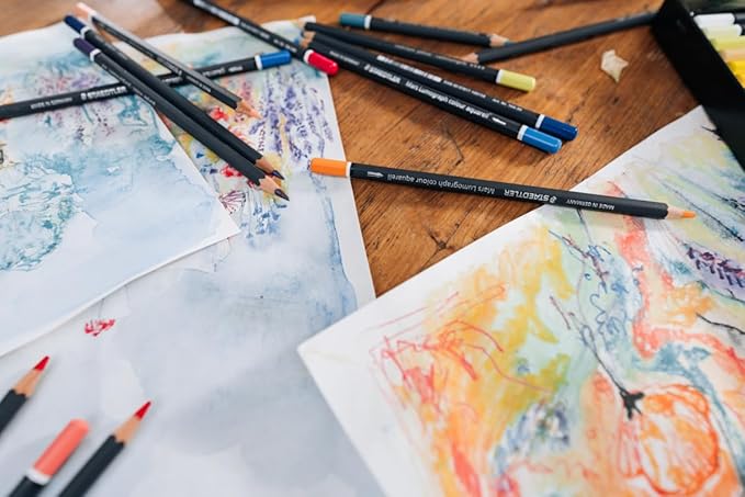 STAEDTLER Watercolour Pencil - Light Blue Violet - Mars Lumograph Colour Aquarell - Pack of 6 104-630