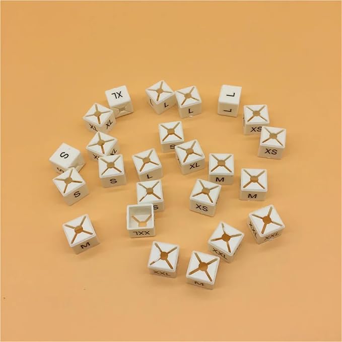 Durable 200 PCS Plastic Size Markers for Hanger Per-Printed Square Clothes Tags White Sizers Garment Clothing Coding Tag(X-Large)