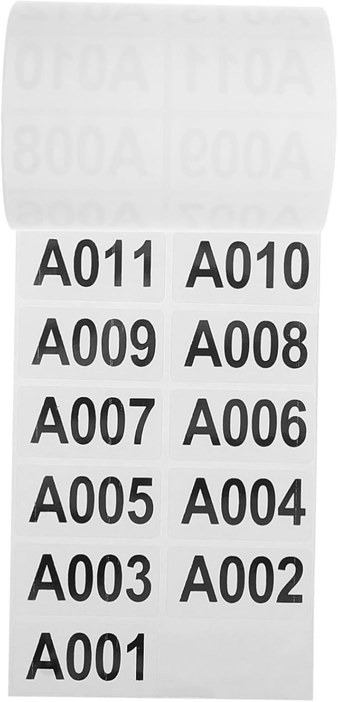 ABOOFAN 3 Rolls Classification Label Stickers for Inventory Large Capacity Numbered Stickers Warehouse Self-Adhesive Tags