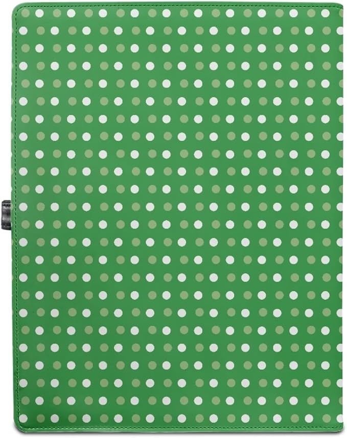Mumeson Green Dots Portable PU Office Folder File Organizer with Pocket Document Supplies for Home School Office Expanding File Folder