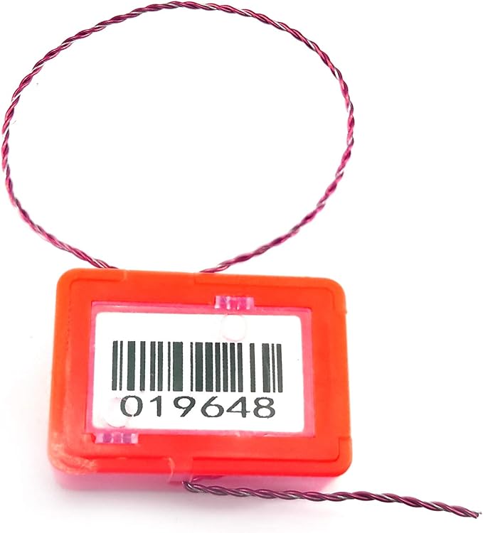 Cable labels 100 Pieces Plastic Security Seal Numbered Water Meter Secure Anti-Tamper Tag Gas Self-Locking Ties wit Copper Wire(Red)