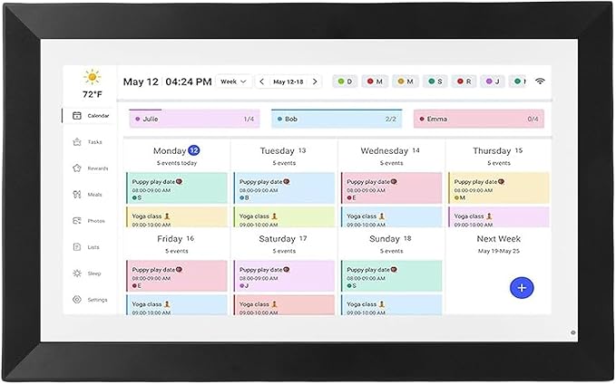 2025 Digital Calendar Chore Chart Planner 15.6 inch Smart for Family Schedules with Wall Mount Hole and Stand (US Plug)