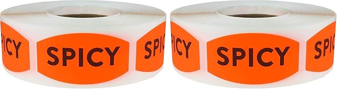 Spicy Grocery Store Food Labels .75 x 1.375 Inch 500 Total Adhesive Stickers (Pack of 2)