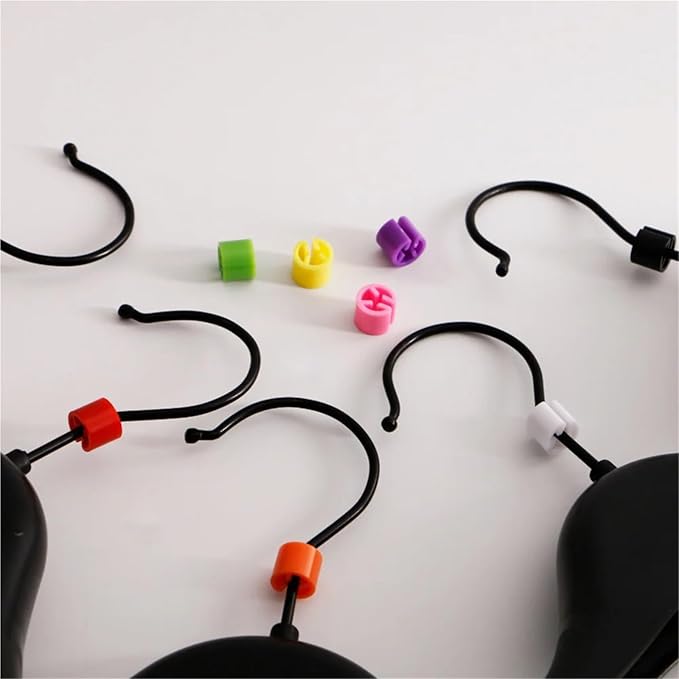 Clothes Hanger Markers 400PCS Colored Size Marker for Clothes Hanger Sizer Garment Sequential Numbers Plastic Snap Clip Rings(130)