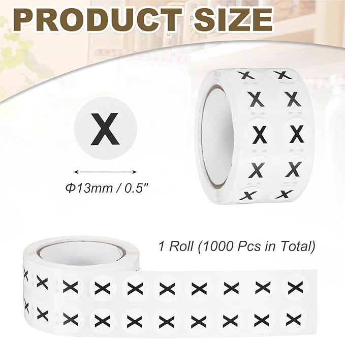 Inventory Labels 5-Roll 5000-Piece Letter Stickers 0.5 Semi-Gloss Round Dots for Professional Organization(Letter L)