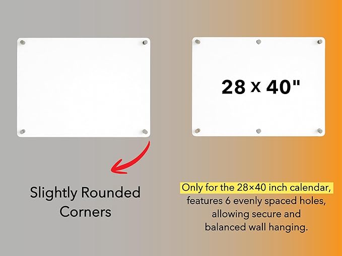 Large Personalized Acrylic Wall Calendar - Personalized 2026 Dry Erase Calendar Family Calendar Monthly and Weekly Board Family Planner (24x18 Standard Package)