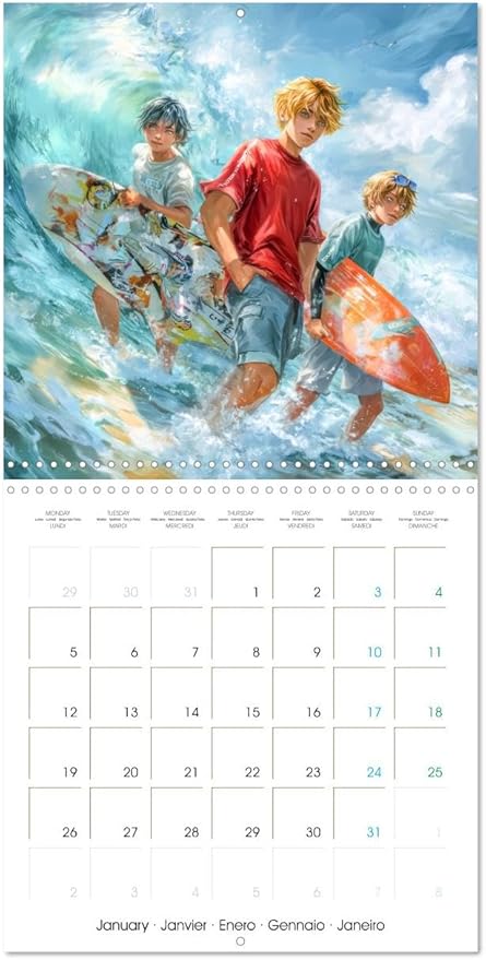 Joyeuses vacances – Pour tous les passionnés de Manga (Calendrier mural carré 2026 30 x 60 cm (ouvert)) Calendrier double avec une page pour vos prises de notes