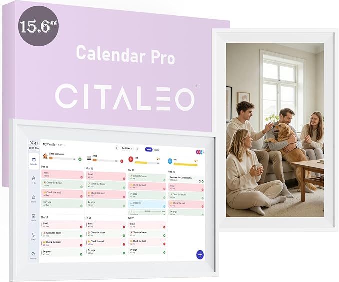 Digital Calendar 15.6-Inch Smart Calendar For Wall With WiFi Chore Chart/Meal Planner AI Repair &amp Voice Control Wall Planner Touchscreen Display for Family Schedules No subscription fees