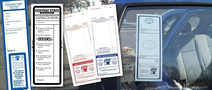 MICRO TEC Blank Addendum Stickers with Permanent Interior – 4-1/4 Wide X 11 Tall Self-Adhesive Forms for Auto Dealerships – Laser Printable Fade-Resistant Sticker Paper – Pack of 1250