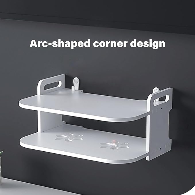 Wall Mounted Denial Drill Installation Ventilated Planner Shelf for Slide Set Exclusive with Two Layer Storage and Wire