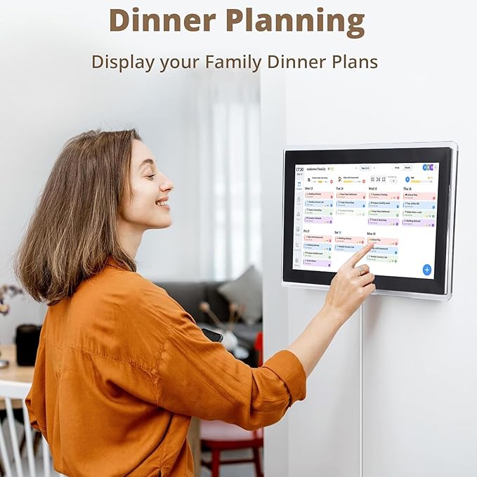 WiFi Digital Calendar 15.6 Inch Wall Planner Chore Chart Smart HD Touchscreen Interactive Display Phone App WIFI Remote Sync 32GB for Family Schedules (US)