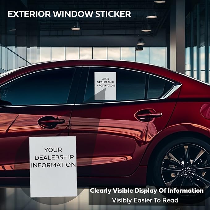 Blank Addendum Window Stickers Self Adhesive – Printable Interior Window Labels 3-1/8 X 11 in Permanent Adhesive – Plain Stock Decals for Automotive Dealership Retail Office – Pack of 250