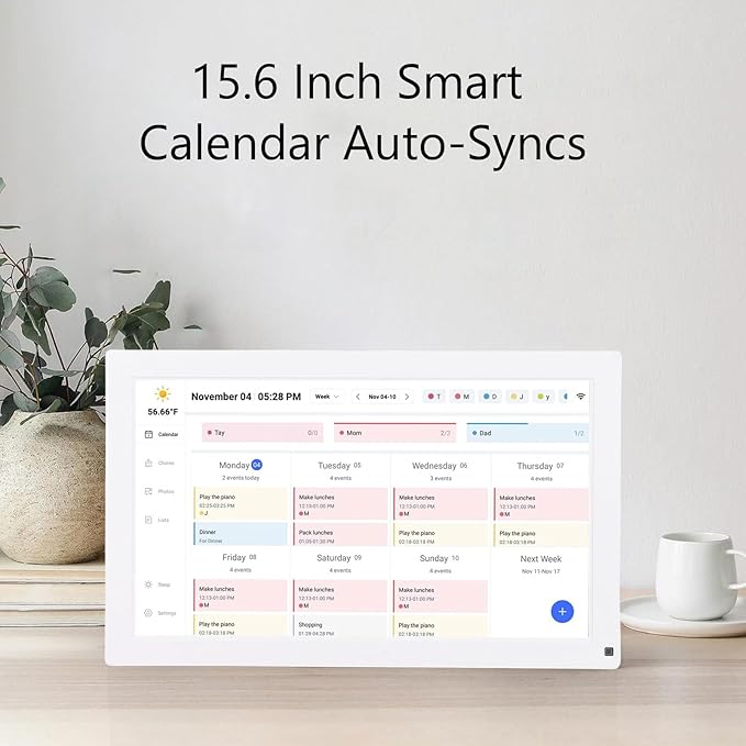 Pomya Digital Calendar 15.6 Inch Touch Screen Smart Electronic Calendar with Customizable Color and Tag for Family Schedules Meal Planner (us)
