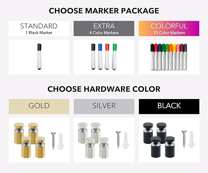 Large Personalized Acrylic Wall Calendar - Personalized 2026 Dry Erase Calendar Family Calendar Monthly and Weekly Board Family Planner (36x24 Standard Package)