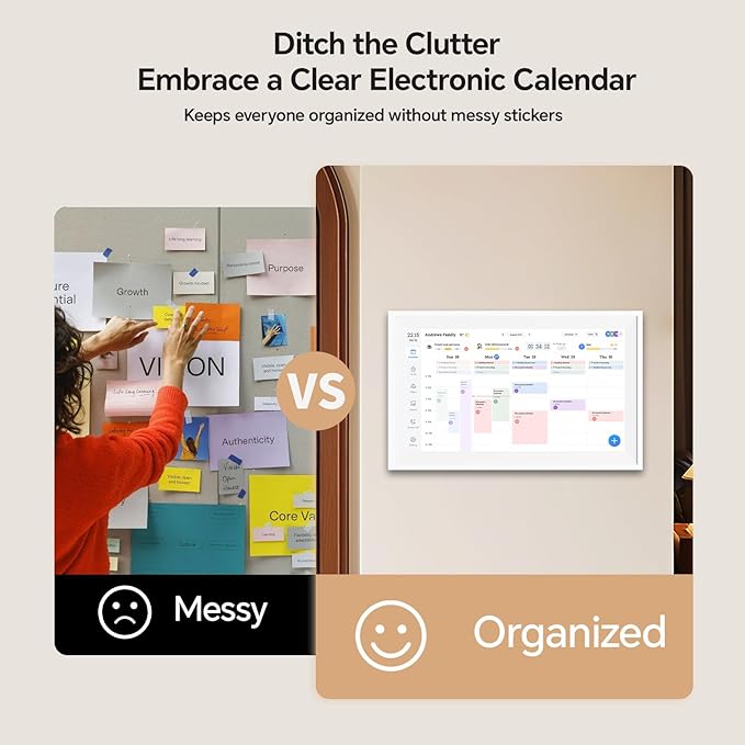 Digital Calendar 15.6-Inch Smart Calendar For Wall With WiFi Chore Chart/Meal Planner AI Repair &amp Voice Control Wall Planner Touchscreen Display for Family Schedules No subscription fees