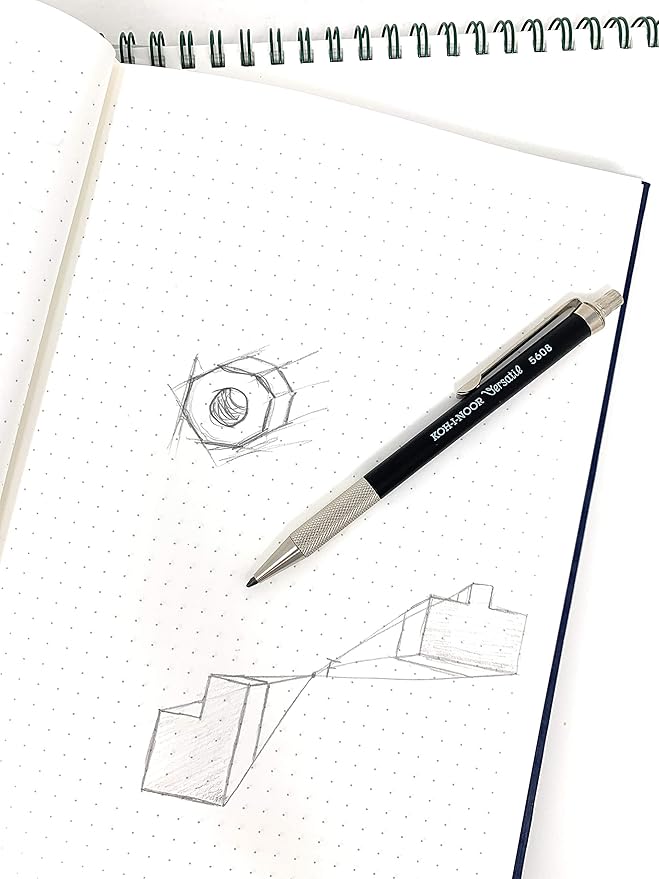 KOH-I-NOOR Automatic 5608 - Metal mechanical pencil for notebook with sharpener - Set of 2