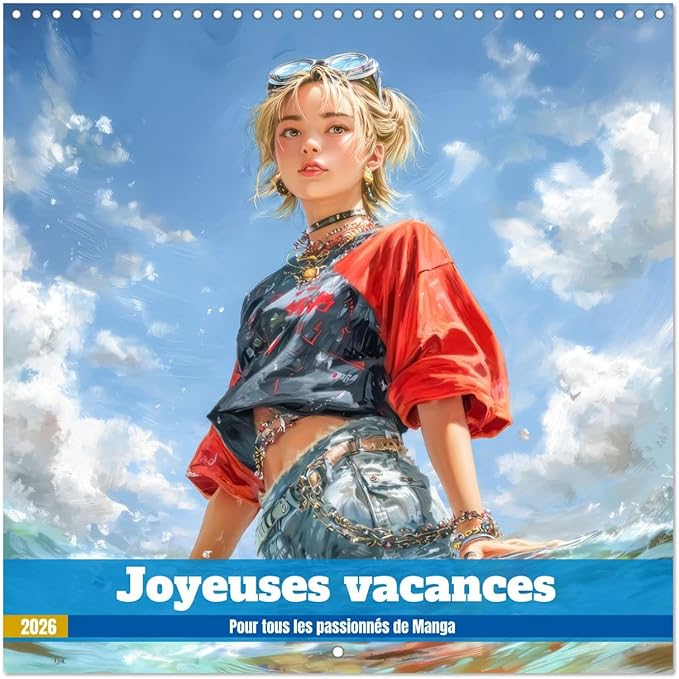 Joyeuses vacances – Pour tous les passionnés de Manga (Calendrier mural carré 2026 30 x 60 cm (ouvert)) Calendrier double avec une page pour vos prises de notes