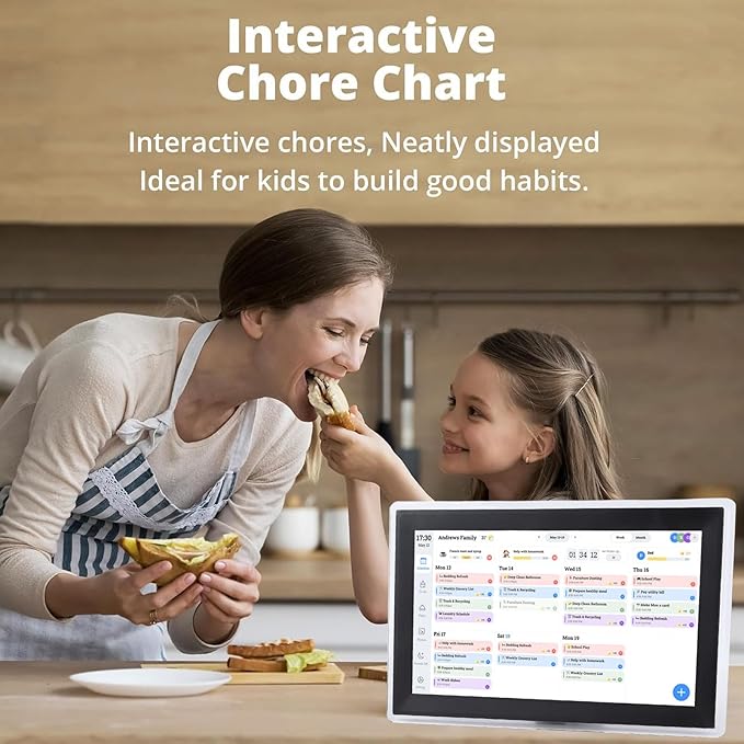 WiFi Digital Calendar 15.6 Inch Wall Planner Chore Chart Smart HD Touchscreen Interactive Display Phone App WIFI Remote Sync 32GB for Family Schedules (US)